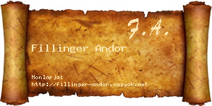 Fillinger Andor névjegykártya