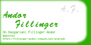andor fillinger business card